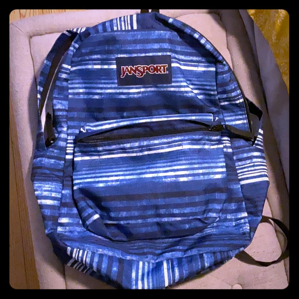 Jansport blue stripe nylon backpack